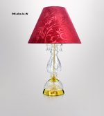 ĐÈN NGỦ PHA LÊ MÀU ĐỎ, MẠ VÀNG, HOẠ TIẾT HOA SÚNG CÁCH ĐIỆU